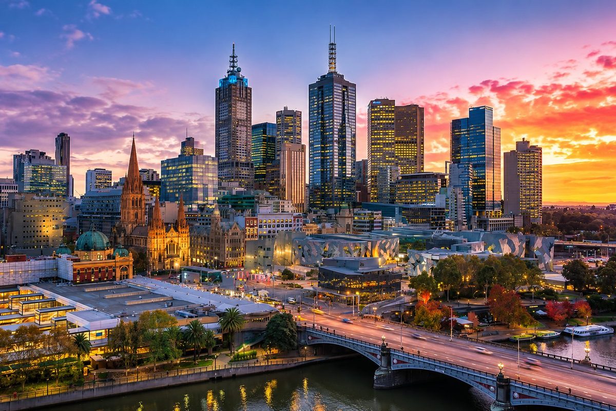Melbourne skyline — maxi cab service areas